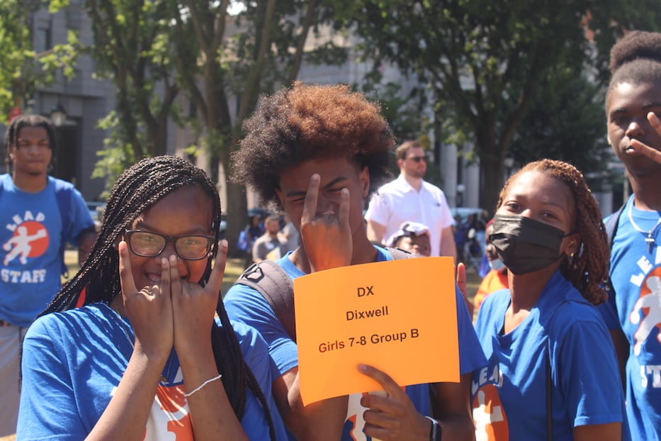 Tu_Prece Kelley, Adrel, and A_myia Thomas, and Donte_ Carter, camp counselors and friends. Three out of the four attended the camp as kids, which they credit with encouraging them to read over the summerJPG