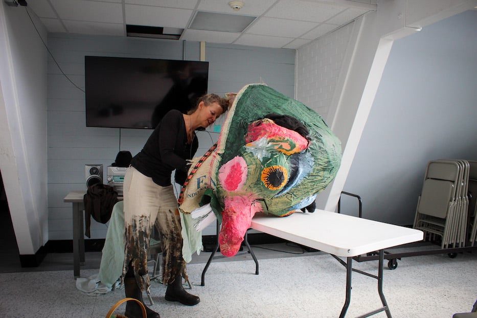 Muffy-Putting-Final-Touches-On-Puppet