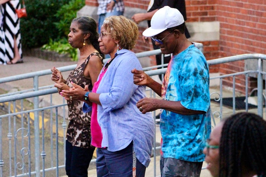 Mary Freeman, Gloria Rogers, and Godfrey Ferguson