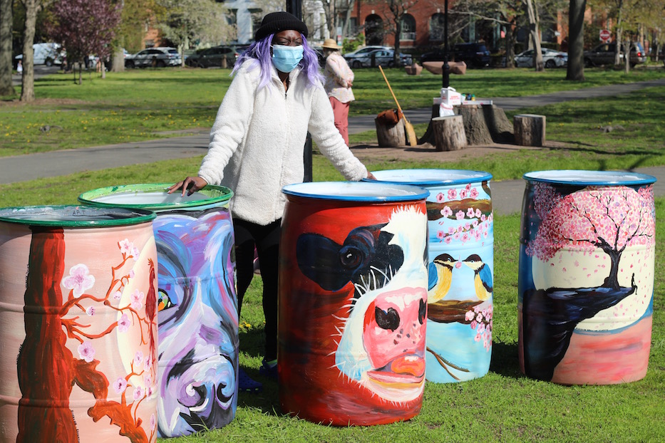 Trash Barrels Brighten Park's Pandemic Traditions