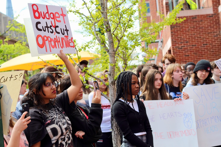 ECA Students Walk Out To Protest Budget Cuts