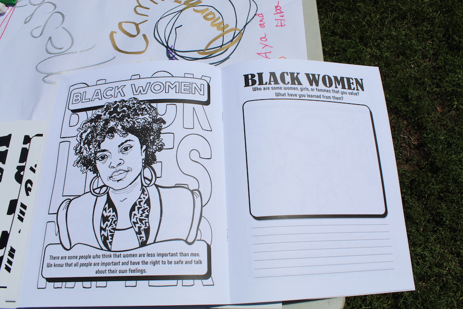 Pages from the inside of the Black Lives Matter Coloring Book