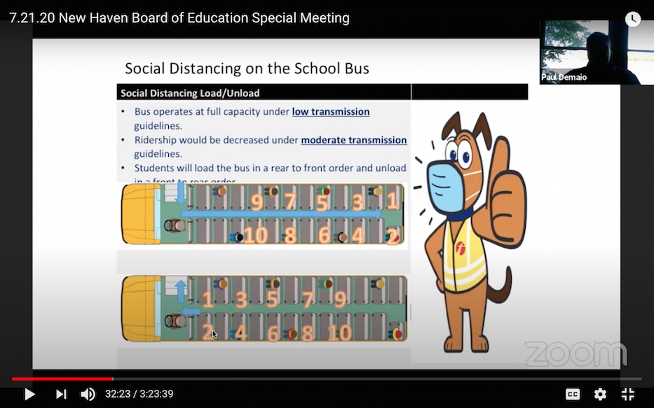 Paul Demaio presents plans for school bus transportation