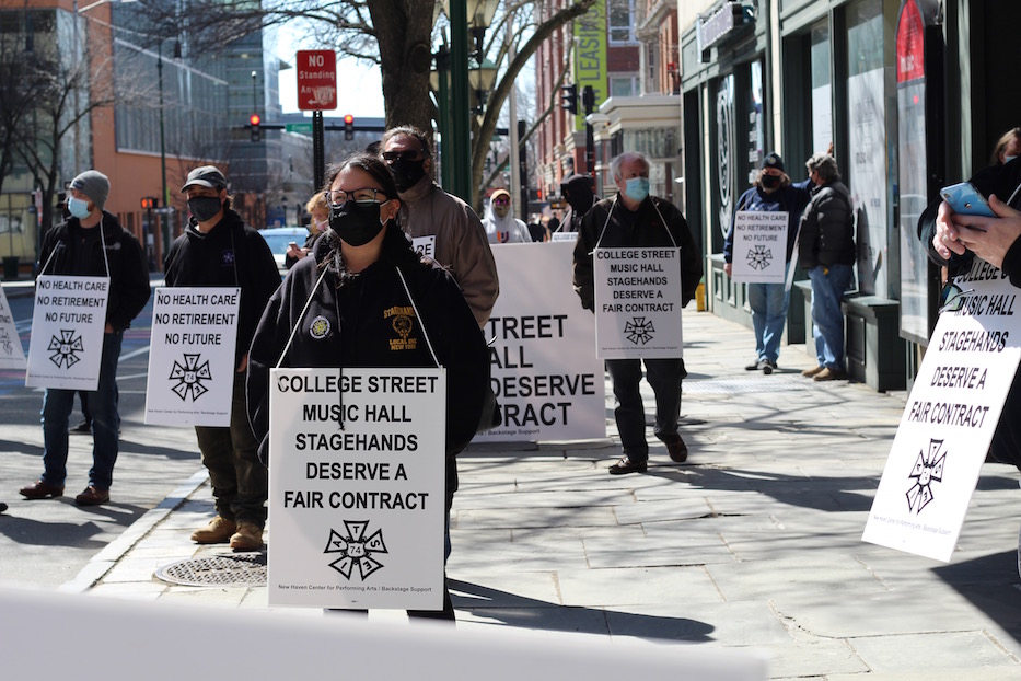 Stagehands Hold The Picket Line For College Street Colleagues