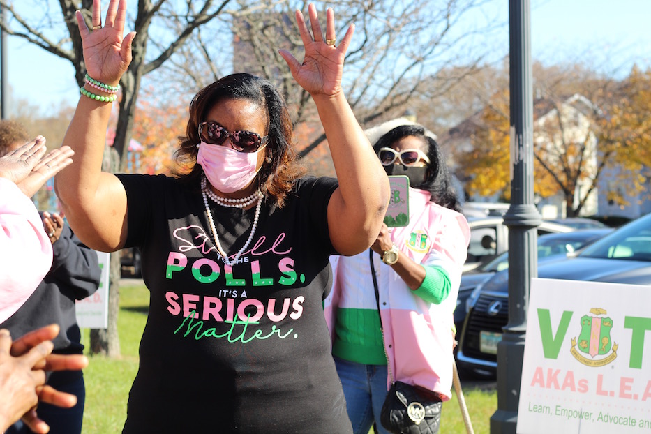 AKA Sorors Do A Victory Stroll For Kamala Harris