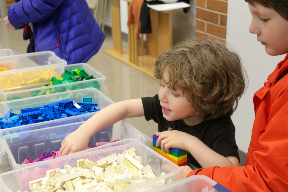 Kids Get Crafty at Library Lego Club