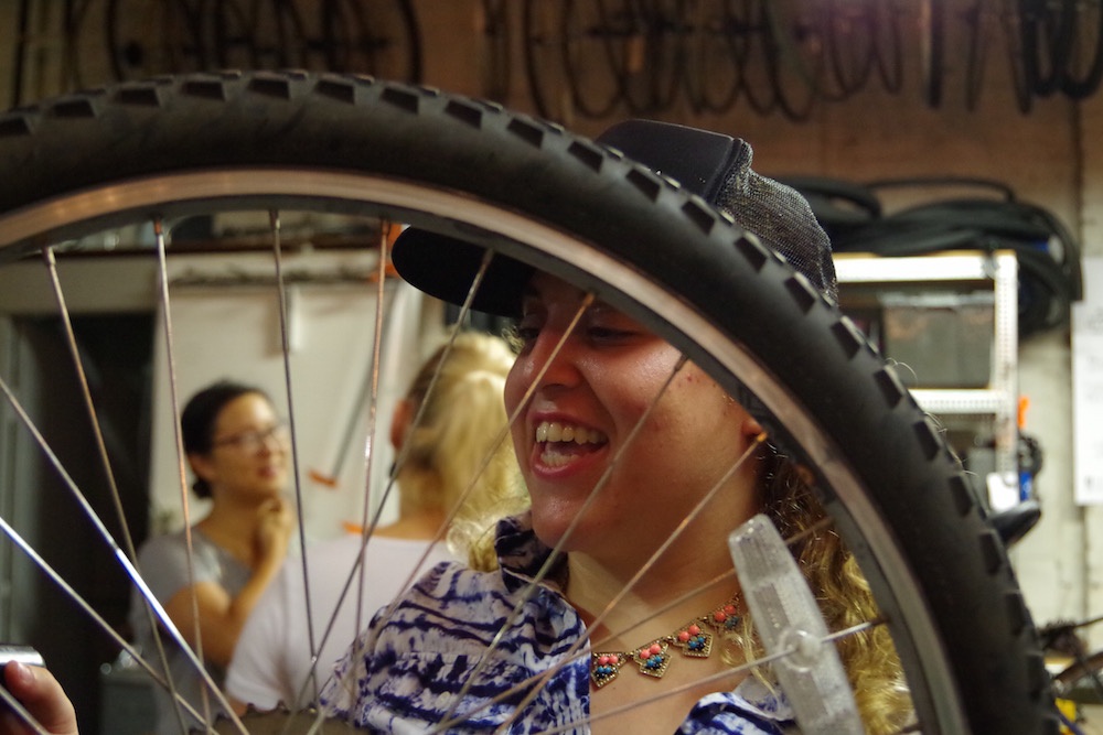 Masotta and her bike.