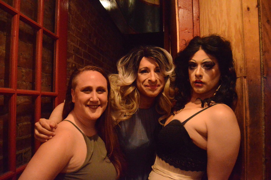 Sara Longo, Barbra Joan Streetsand, and Kiki Lucia between acts.