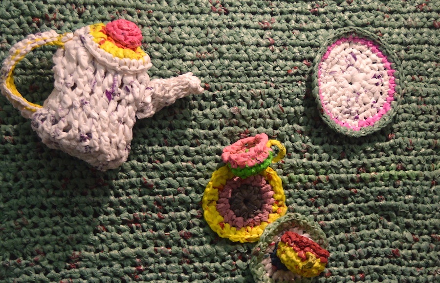 A detail from Trashy Tea Party.