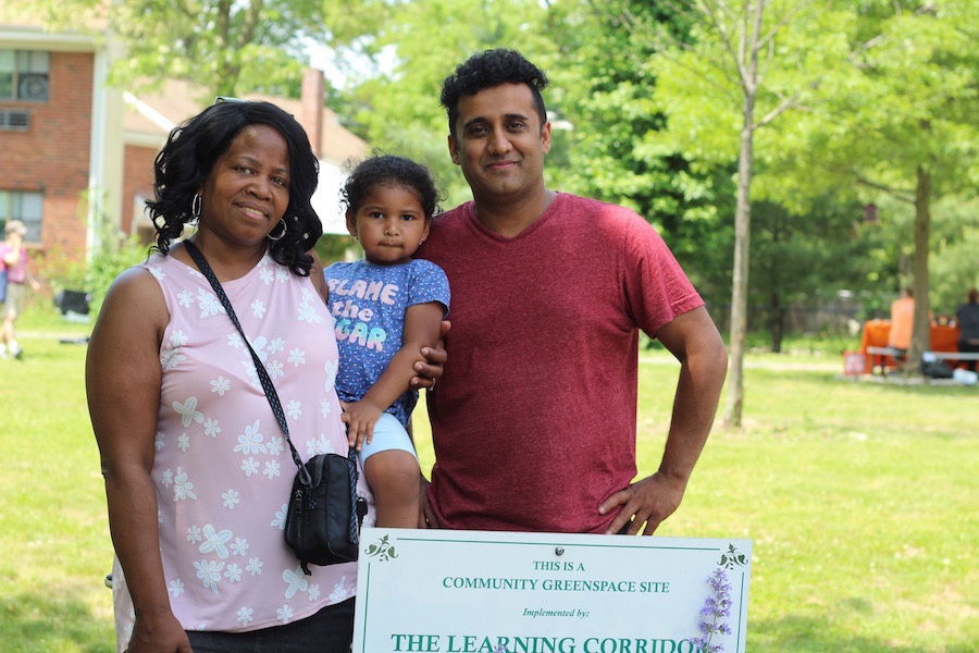 Community Placemaking and Engagement Network (CPEN) Founder Doreen Abubakar , with her granddaughter Maddie and Cerda's Market Owner Imran Khan.