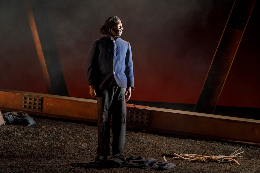 James Udom in Father Comes Home From the Wars, Parts 1, 2 & 3 by Suzan-Lori Parks, directed by Liz Diamond. Photo by Joan Marcus, 2018.