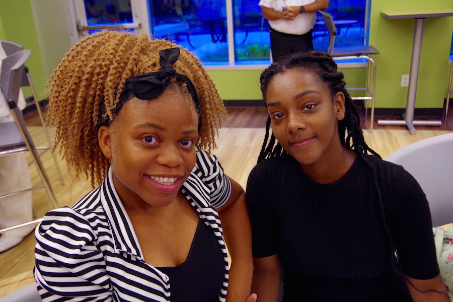 Fellows Ronisha Moore (Hillhouse High School) and Chyann Houser (High School in the Community).