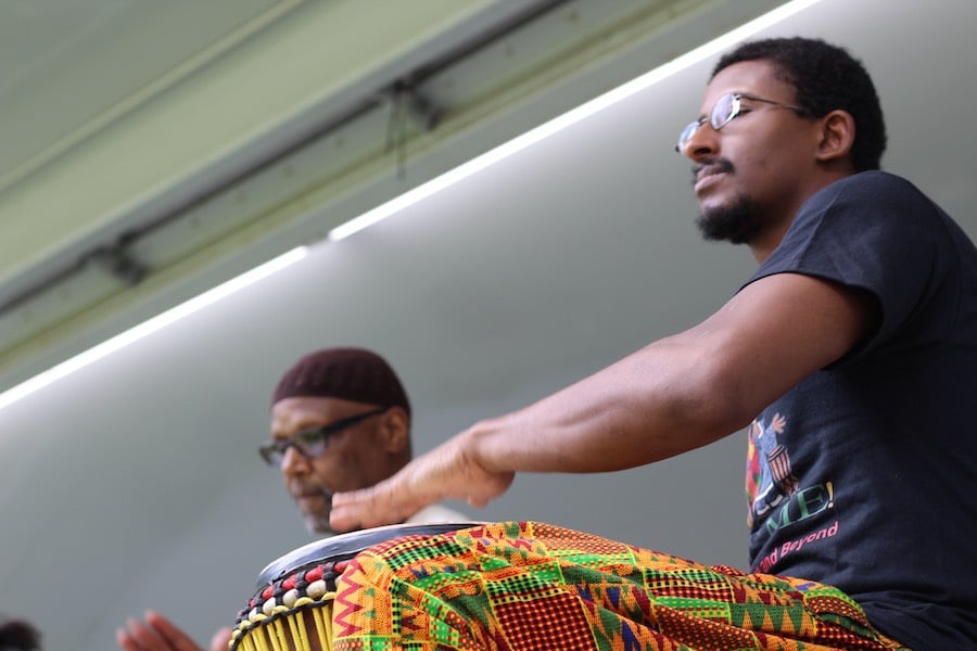 The celebrations also included West African drumming and dance.