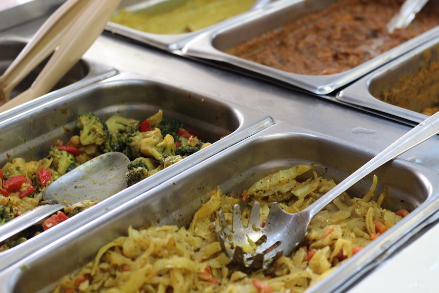 Spicy, savory cabbage and curried vegetables on a recent trip to the restaurant.