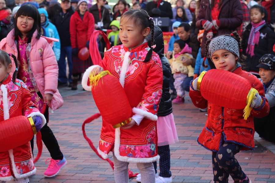 Dancers: Not deterred by the cold.