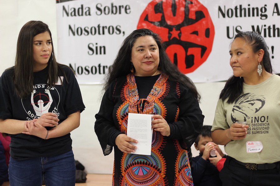  MULA members Vanesa Suarez, Fatima Rojas and Enedelia.  