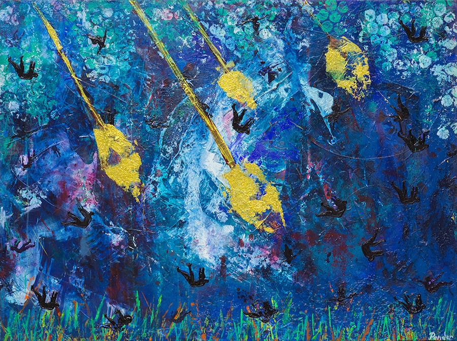Maafa: Ghosts of the Atlantic II , 48 x 36 in. Acrylic/mixed media on canvas. Photo courtesy WCGMF.