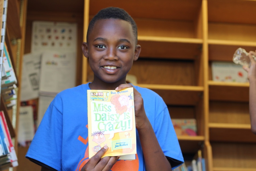 Camper Nayshawn Myers, a 9-year-old student at Beecher School.