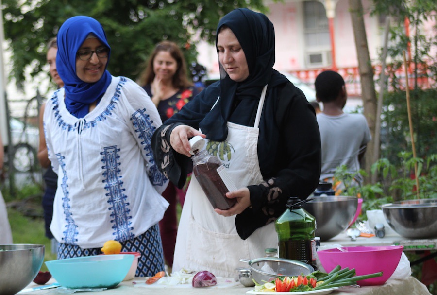  Karima El-Hamraoui and Abir. Lucy Gellman Photos.  