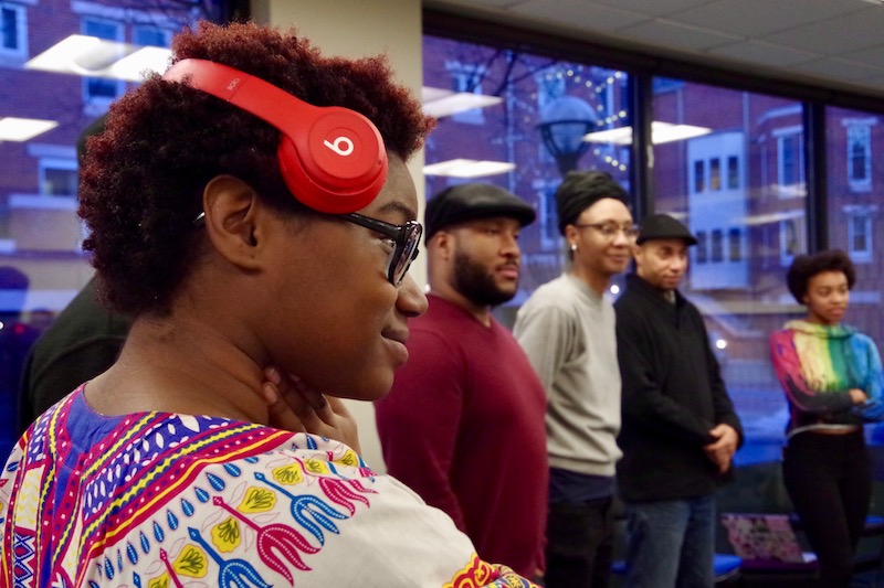  The first Weekly Word Workshop began with an exercise where attendees added freeform sounds, beats, and song-like melodies to a collaborative freestyle.  