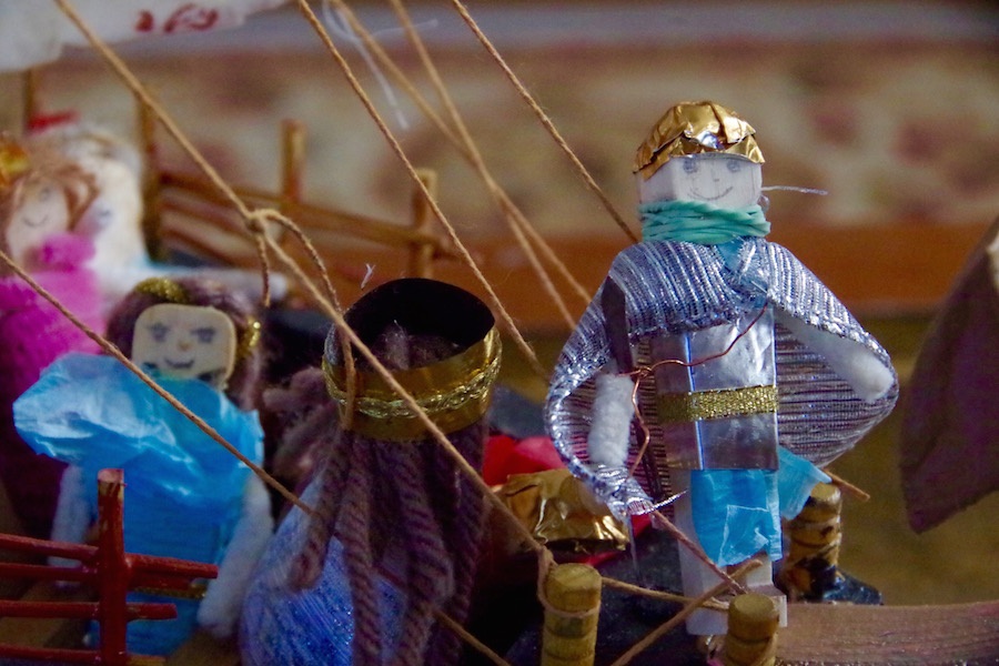 A ship that S. made earlier this year, at a summer camp at the Eli Whitney Museum. Lucy Gellman Photos.