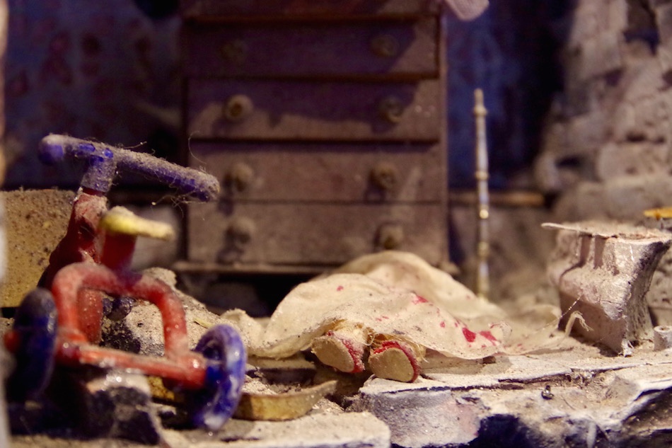 A detail of Maher's piece of