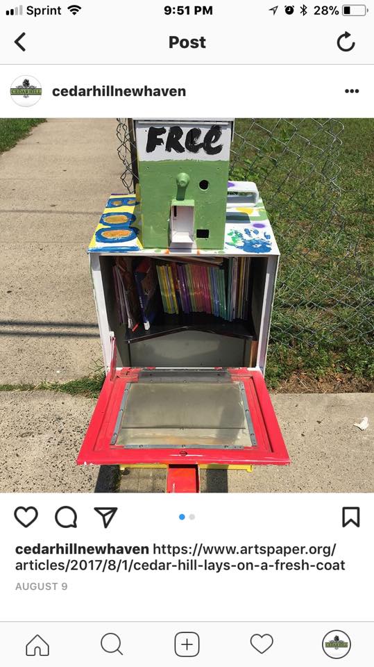  The little free library when it was first installed. Cedar Hill Assocoation Photo.  