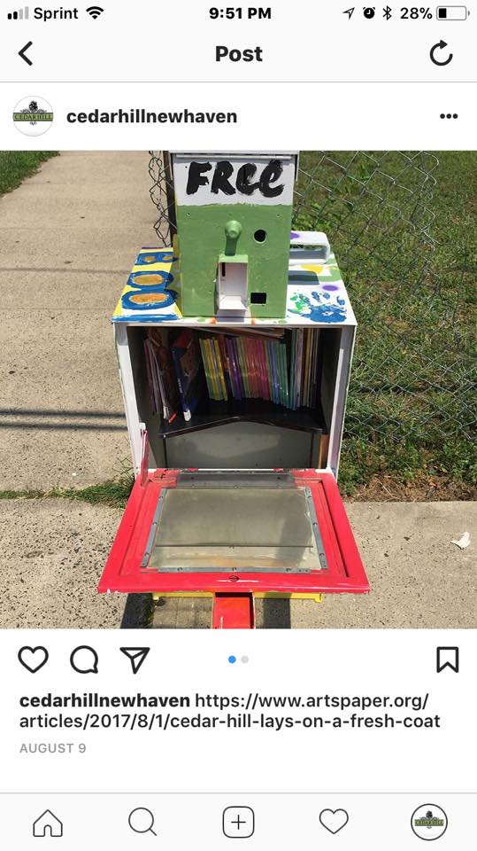 The little free library when it was first installed. Cedar Hill Assocoation Photo.