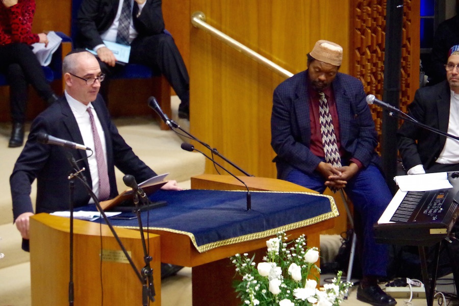  Wishnie addresses the congregation. Lucy Gellman Photo.  