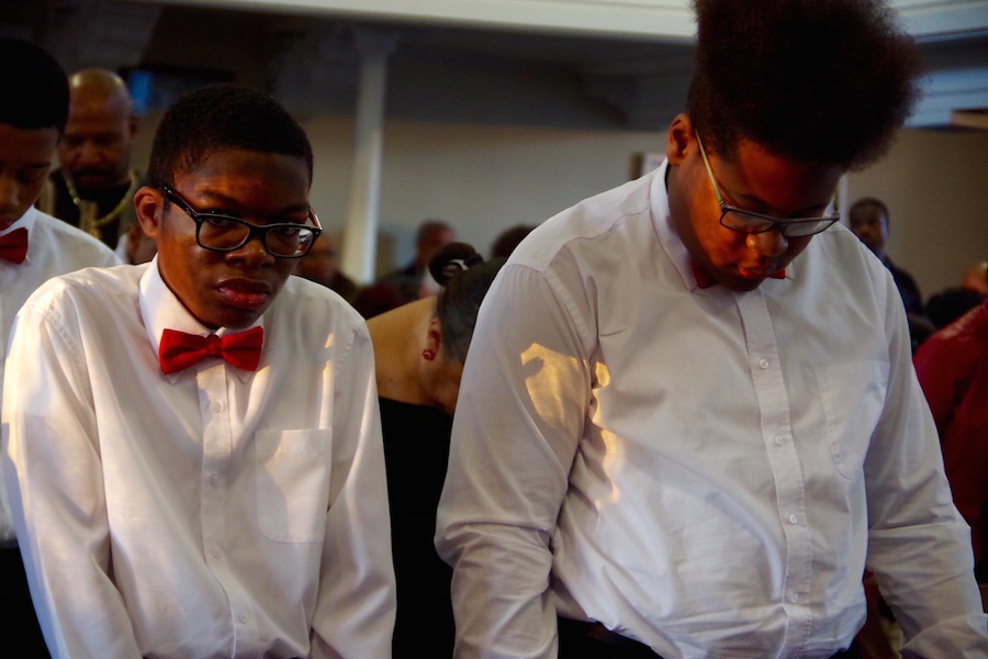  Members of the Unity Boys Choir, directed by Sylvia Perkins at the event. Lucy Gellman Photo. 