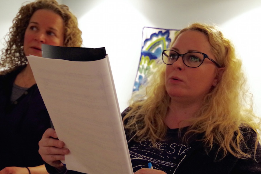 Sarah Sartarelli: With the group since its beginning. Lara Herscovitch, pictured in the background, was singing with the group for the first time. Lucy Gellman Photo.
