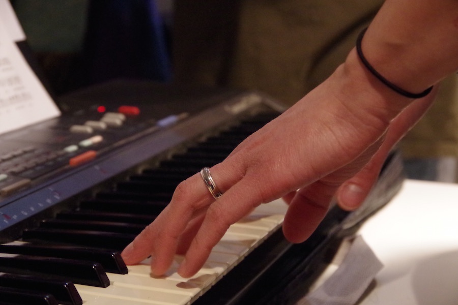 Sciglibaglio took Wednesday to slow down and work with each part of the harmony before Saturday. Lucy Gellman Photo.