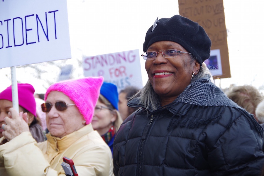 Tracy Carter: “I’m here because women rock, I’m here for women’s rights.” Lucy Gellman Photos.