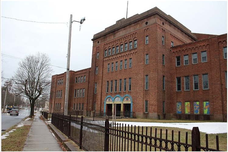 The Armory from Goffe Street. Paul Bass for the New Haven Independent.