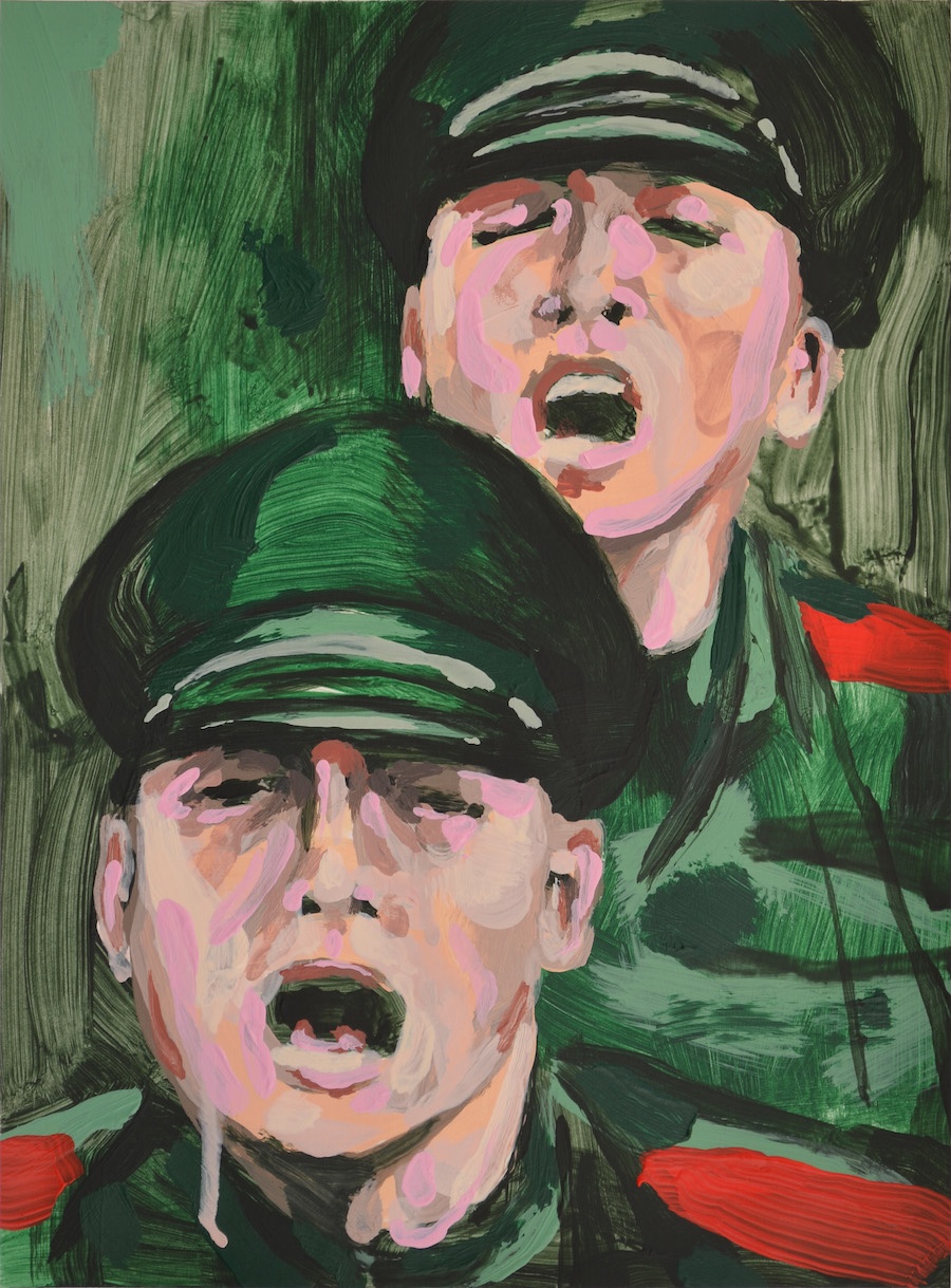 Yikui Gu, Chorus, 2015. Acrylic on bristol board, 9 x 12 inches. Artspace Photo