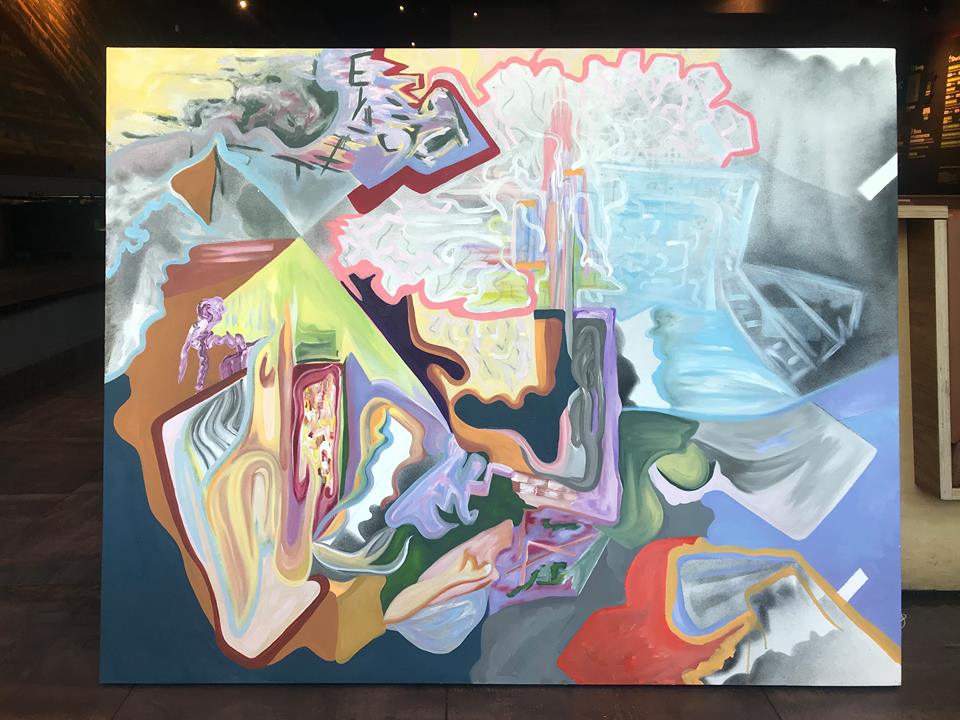 Crave . Acrylic and spray paint, 4 x 5 feet. Photo courtesy of the artist.