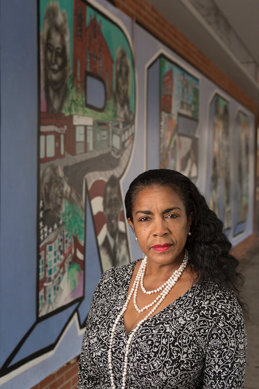  Diane Brown outside Stetson's current building. Harold Shapiro Photo.  