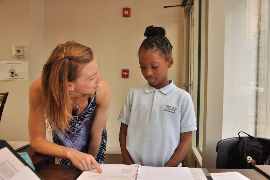  Krueger works with actor Tracine Allen before recording. ITC Photo. 