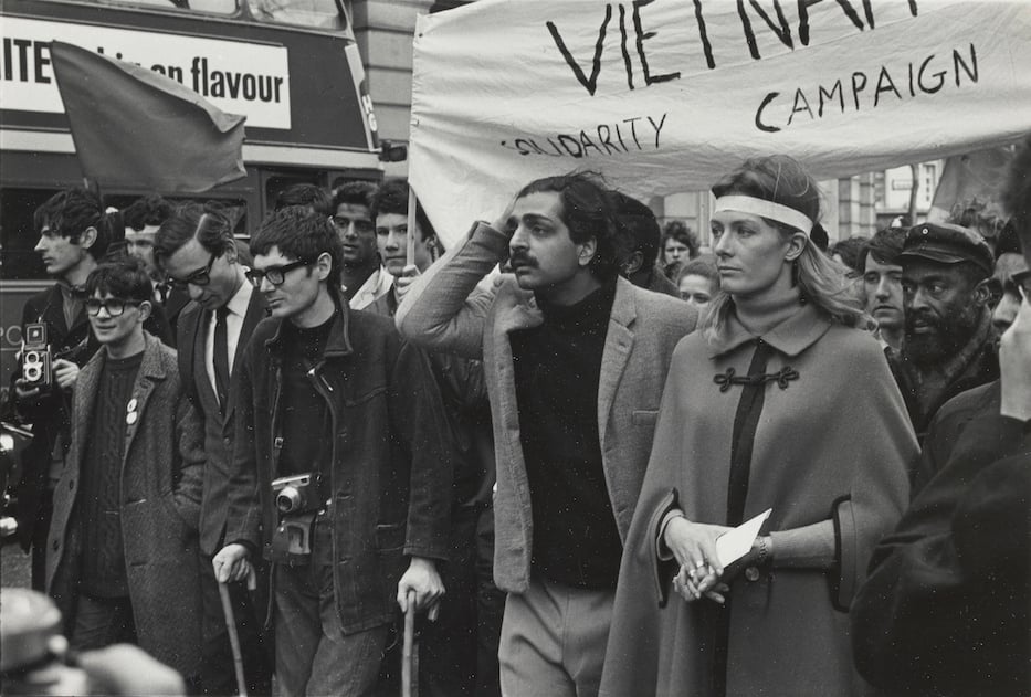 Lewis Morley, Vanessa Redgrave and Tariq Ali at Protest March, 1968, gelatin silver print, Yale Center for British Art, Gift of Dr. J. Patrick and Patricia Kennedy